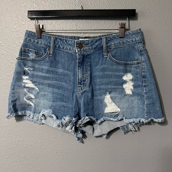 L.T.J. Letter To Juliet Womens Jean Shorts Sz LG Distressed Cut Off Daisy Dukes. - Picture 1 of 6